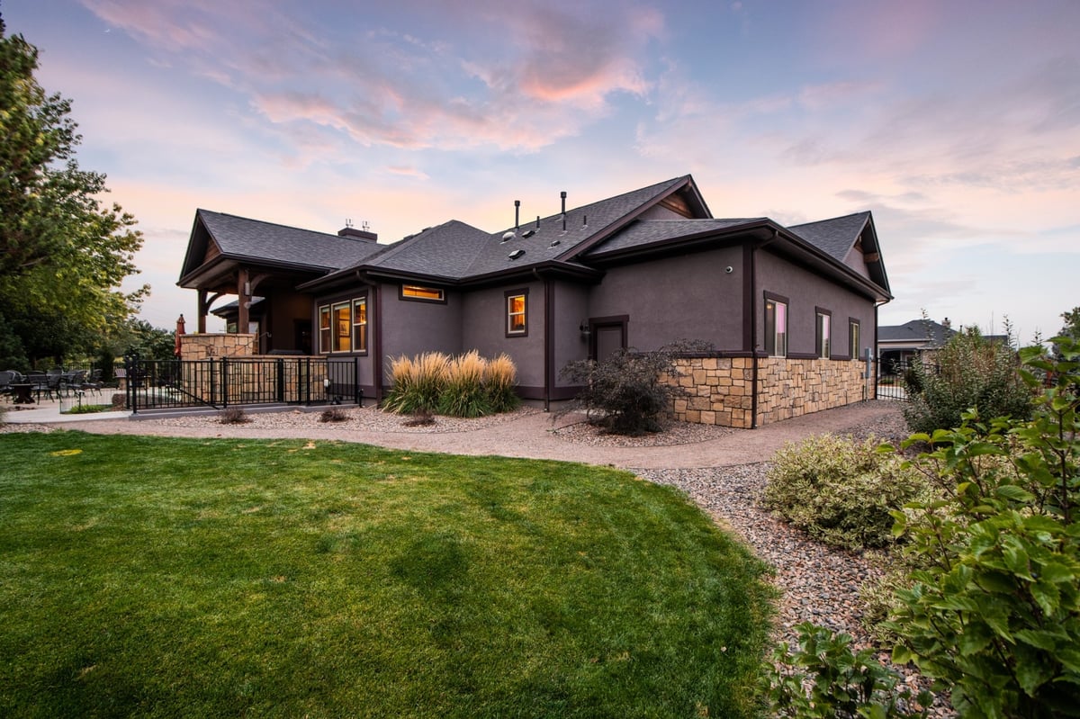 backyard green space with landscaping and modern home design in denver colorado exterior renovation