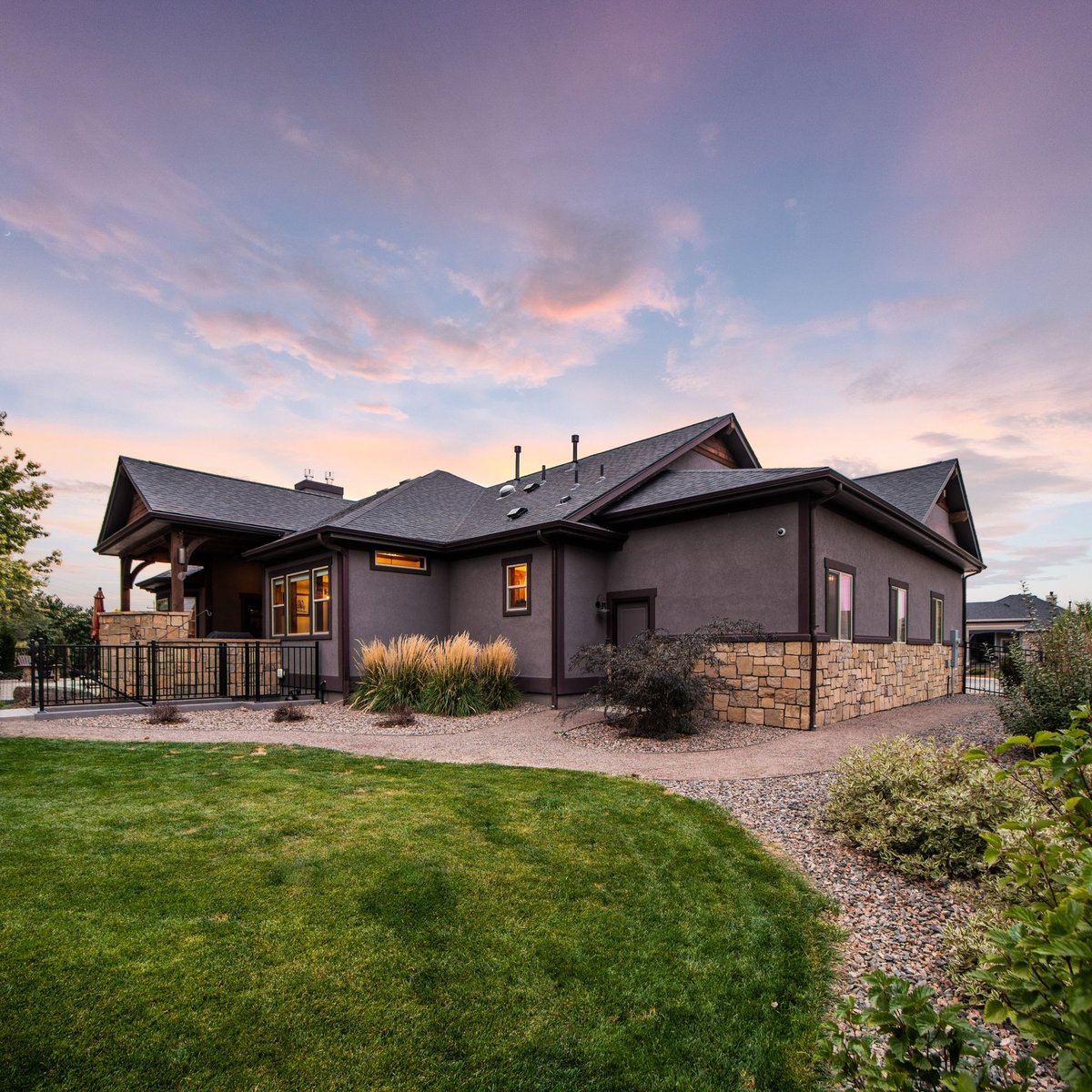 patio and backyard landscaping with trees and lawn in denver colorado exterior renovation