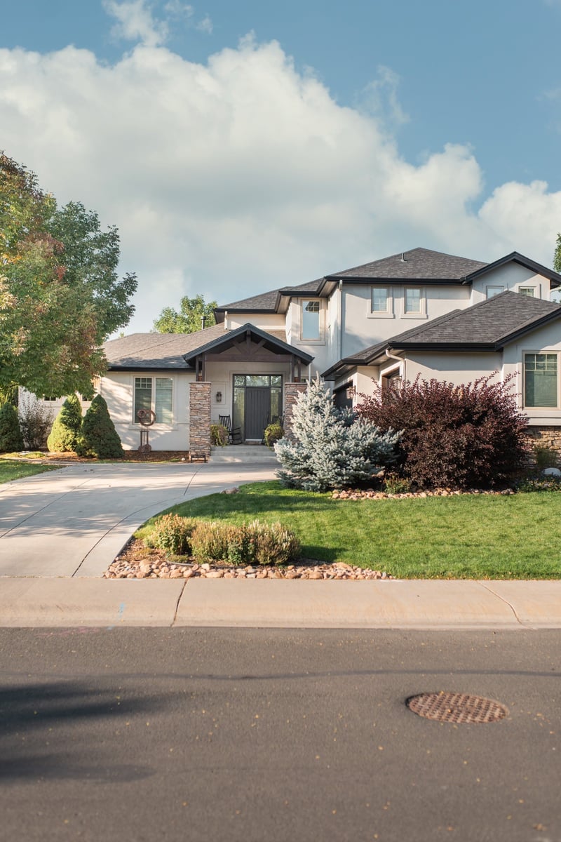 garage exterior with completed exterior restoration roofing in denver colorado